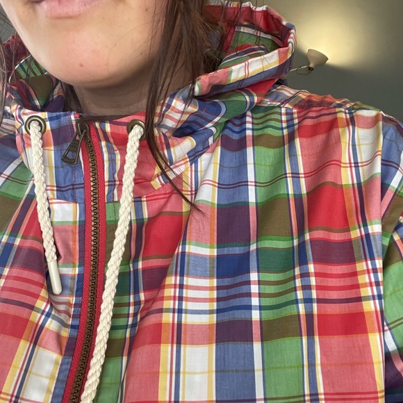 Colorful Plaid Hooded Raincoat Weatherproof Vintage brand XL - Picture 4 of 11